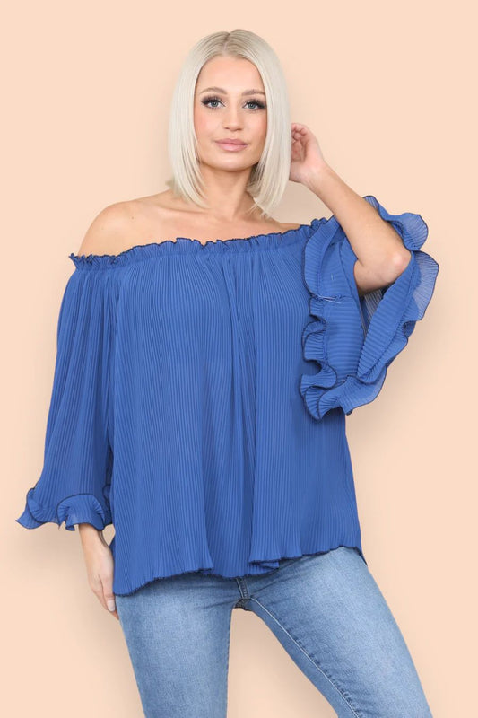 Ruffle blue top