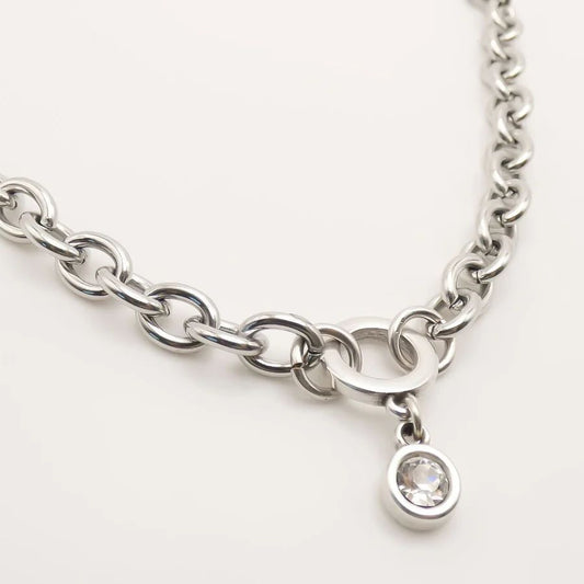 Orli chunky chain necklace silver (P)