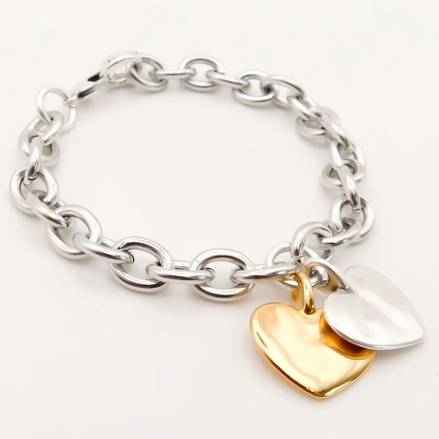 Orli twin heart chunky bracelet