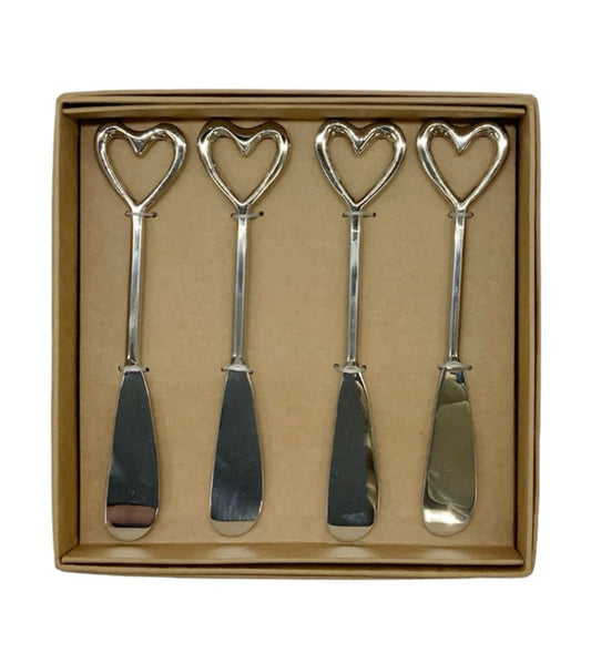 Heart butter knives set of 4