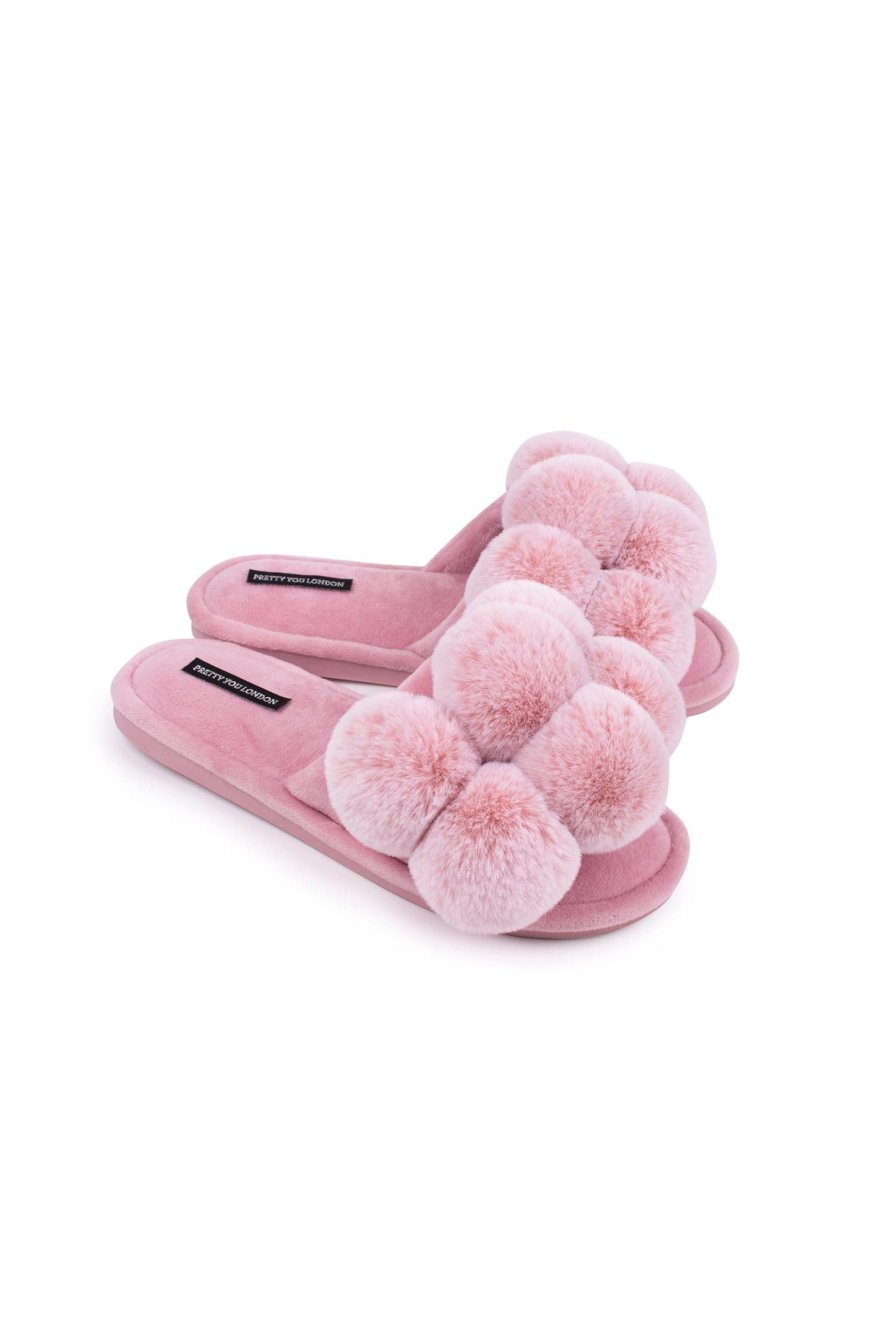 Dolly Pom Pom Slippers in Pink: Pink / L = UK 7-8 / EU 40-41 / US 9-10