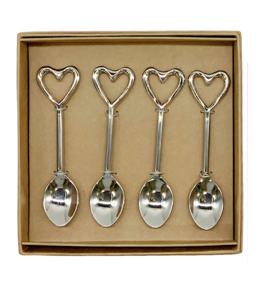 Heart teaspoons set of 4