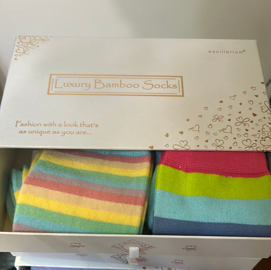 Bamboo Sock Set of 2 boxed  - Stripe