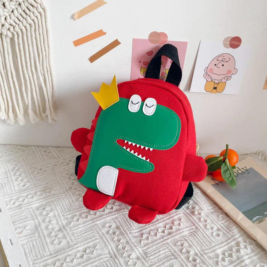 Kids Red Backpack - Dinosaur