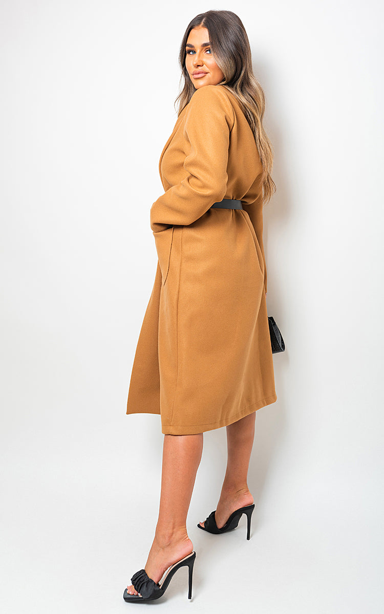 Wrap Belted Long Coat