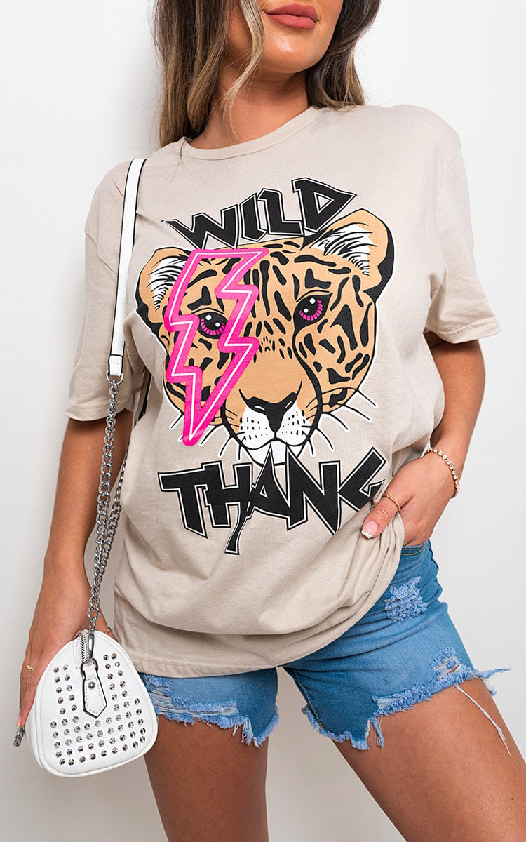 Short Sleeve Wild Slogan  Printed T-shirts