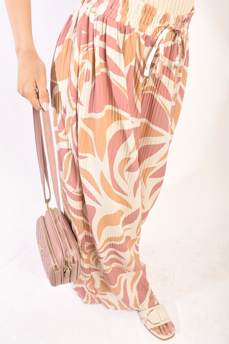 Abstract Pattern Wide Leg Trousers