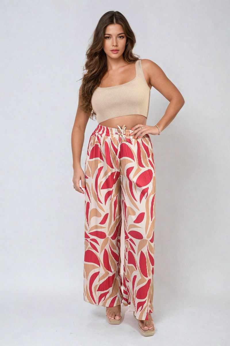 Abstract Pattern Wide Leg Trousers